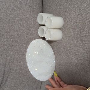 Serving tray with 4 shot glasses